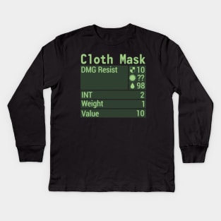 Cloth Mask Stats Kids Long Sleeve T-Shirt